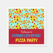 Kindergeburtstag Pepperoni Pizza Gemustertes Party Serviette (Vorderseite)