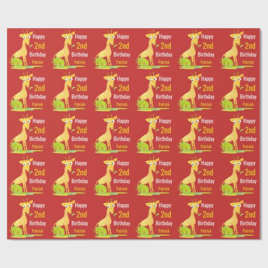 Kindergeburtstag-personalisierte KindWatercoler Geschenkpapier (Flach)