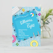 Kindergeburtstag Pool Party Einladung (Stehend Vorderseite)