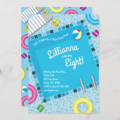 Kindergeburtstag Pool Party Einladung (Vorne/Hinten)