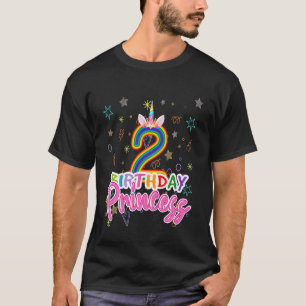 Kindergeburtstag Princess Unicorn 2 Jahre alt 2. G T-Shirt