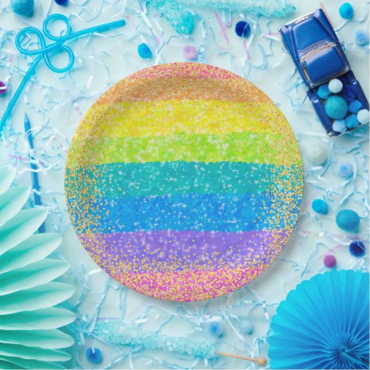 Kindergeburtstag - Regenbogen-Party Pappteller (Party)