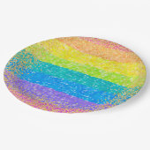 Kindergeburtstag - Regenbogen-Party Pappteller (Schrägansicht)