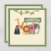 Kindergeburtstag Safari Flat Danke Karte (Vorne/Hinten)