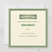 Kindergeburtstag Safari Flat Danke Karte (Rückseite)