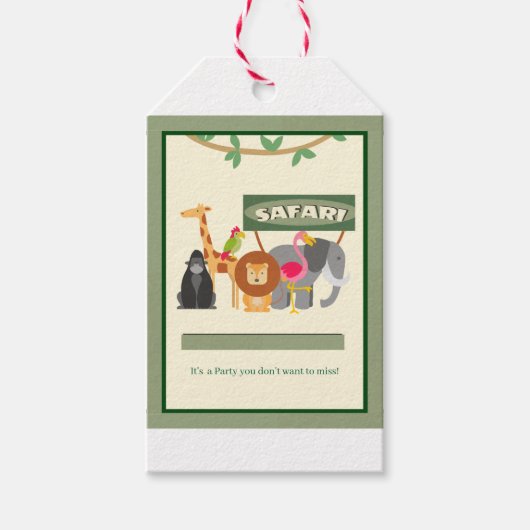 Kindergeburtstag Safari-Geschenkstempel Geschenkanhänger (Vorderseite)