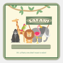 Kindergeburtstag Safari Square Sticker