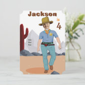 Kindergeburtstag Sheriff Einladung (Stehend Vorderseite)