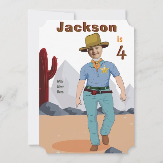 Kindergeburtstag Sheriff Einladung (Vorderseite)