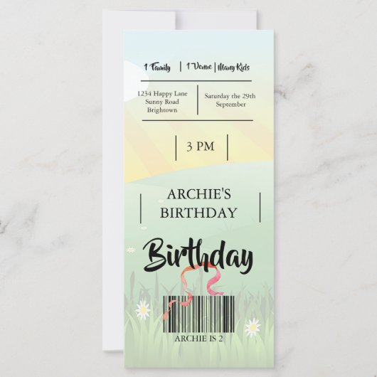 Kindergeburtstag Spaß Rustikales Festival (Rückseite)