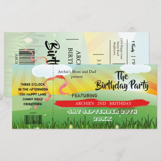 Kindergeburtstag Spaß Rustikales Festival (Vorne/Hinten)