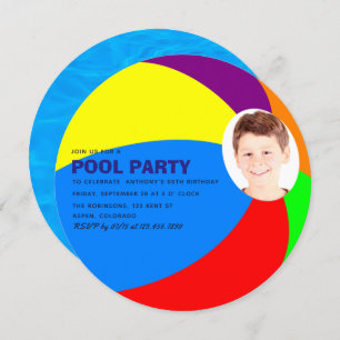 Kindergeburtstag Summer Pool/Beach Party Foto hinz Einladung