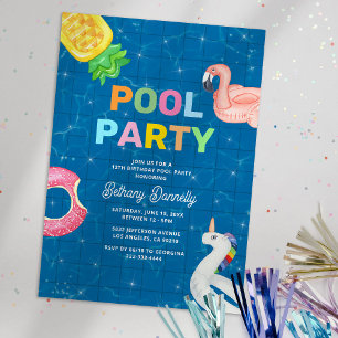 Kindergeburtstag Summer Pool Party Einladung