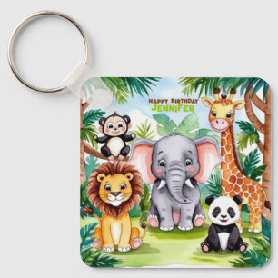 Kindergeburtstag Süße Tiere Safari Dschungel Schlüsselanhänger