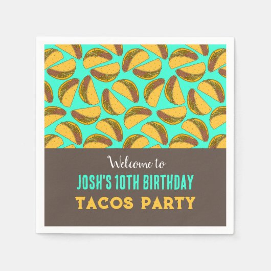 Kindergeburtstag Tacos Gemustertes Party Serviette (Vorderseite)