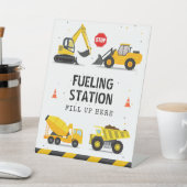 Kindergeburtstag-Tankstelle für den Bau von Lastkr Sockelschild (In SItu)