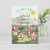 Kindergeburtstag Thankyou Picnic Party Card Dankeskarte (Stehend Vorderseite)