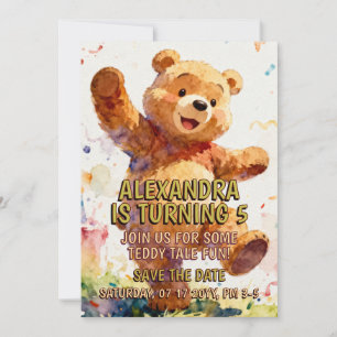 Kindergeburtstag Tiere - Süßer Teddybär 1 Einladung