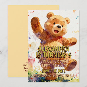 Kindergeburtstag Tiere - Süßer Teddybär 1 Save The Date