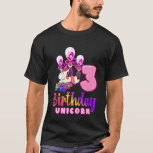 Kindergeburtstag Unicorn 3 Girl 3 Jahre Geburtstag T-Shirt