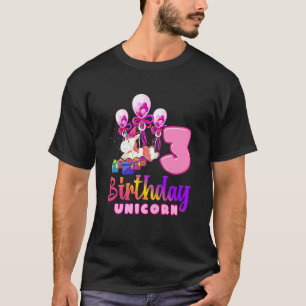 Kindergeburtstag Unicorn 3 Girl 3 Jahre Geburtstag T-Shirt