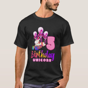 Kindergeburtstag Unicorn 5 Mädchen 5 Jahre alt Geb T-Shirt