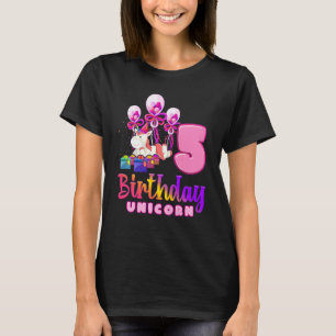 Kindergeburtstag Unicorn 5 Mädchen 5 Jahre alt Geb T-Shirt