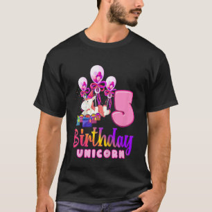 Kindergeburtstag Unicorn 5 Mädchen 5 Jahre alt Geb T-Shirt