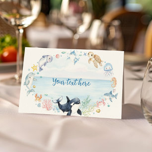 Kindergeburtstag von Meerestieren Platzkarte