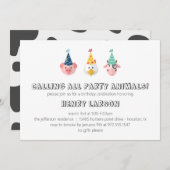 Kindergeburtstag von Nutztieren im Rahmen der Einl Einladung (Vorne/Hinten)