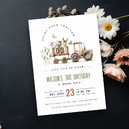 Kindergeburtstag von Rotrosttieren Einladung