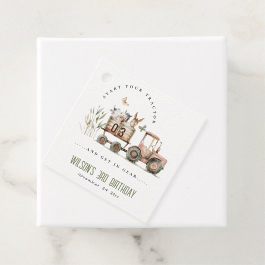 Kindergeburtstag von Rotrosttieren Geschenkanhänger (Beispiel)