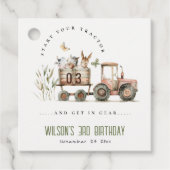 Kindergeburtstag von Rotrosttieren Geschenkanhänger (Vorderseite)