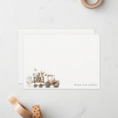 Kindergeburtstag von Rotrosttieren Mitteilungskarte (Vorderseite/Rückseite Beispiel)