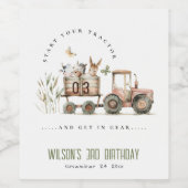 Kindergeburtstag von Rotrosttieren Weinetikett (Einzelnes Label)