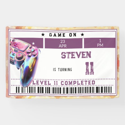 Kindergeburtstag von Videospielen Banner (Horizontal)