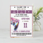 Kindergeburtstag von Videospielen Einladung (Stehend Vorderseite)