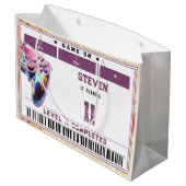 Kindergeburtstag von Videospielen Große Geschenktüte (Rückseite Schrägansicht)