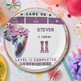 Kindergeburtstag von Videospielen Pappteller