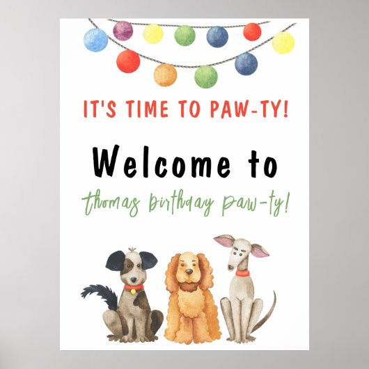 Kindergeburtstag Wasserfarbe Poster (Vorne)