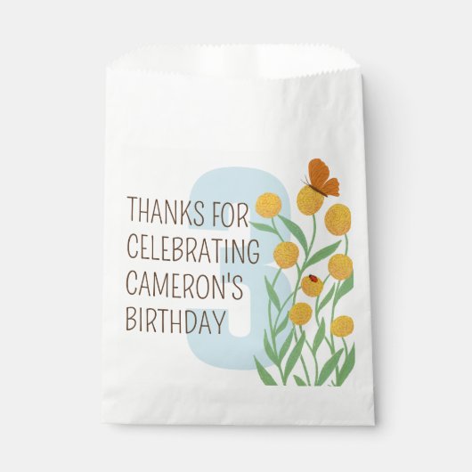 Kindergeburtstag zum Thema Natur Geschenktütchen (Vorderseite)