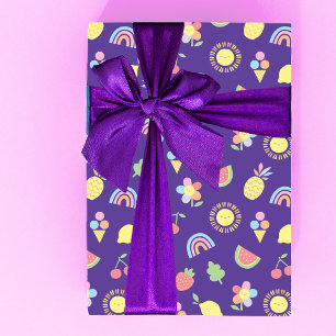Kindergeburtstags-Geschenkpapier, Sommer-Spaß Geschenkpapier Set