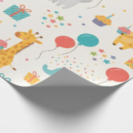 Kindergeburtstags-Geschenkpapier – Süße Tiere, Luf Geschenkpapier