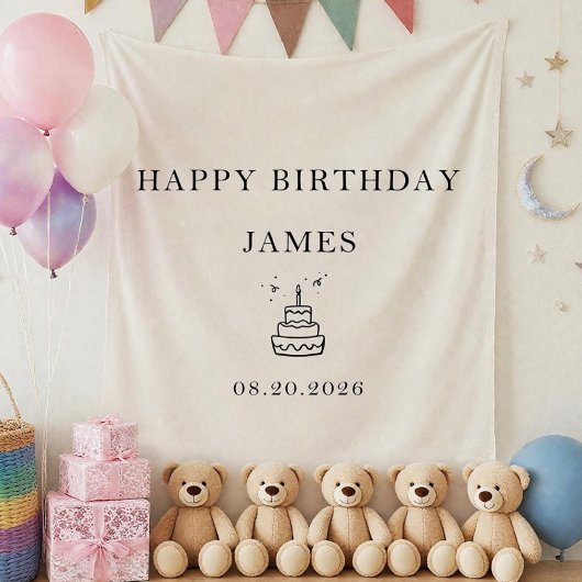 Kindergeburtstags-Stoffbanner, personalisierter St Wandteppich