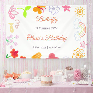 Kindergeburtstagsbanner Lila & Gelb Banner