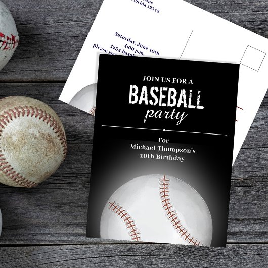Kindergeburtstagsfeier Baseball individuell gestal Postkarte
