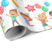 Kindergeburtstagsfeier Geschenkpapier (Rolleneckpunkt)