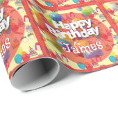 Kindergeburtstagsfeier geschenkpapier (Rolleneckpunkt)
