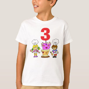 Kindergeburtstagsfeier Kleiner Koch 3. Geburtstag T-Shirt