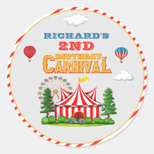 Kindergeburtstagsfeier Zirkus Karneval Thema Runder Aufkleber